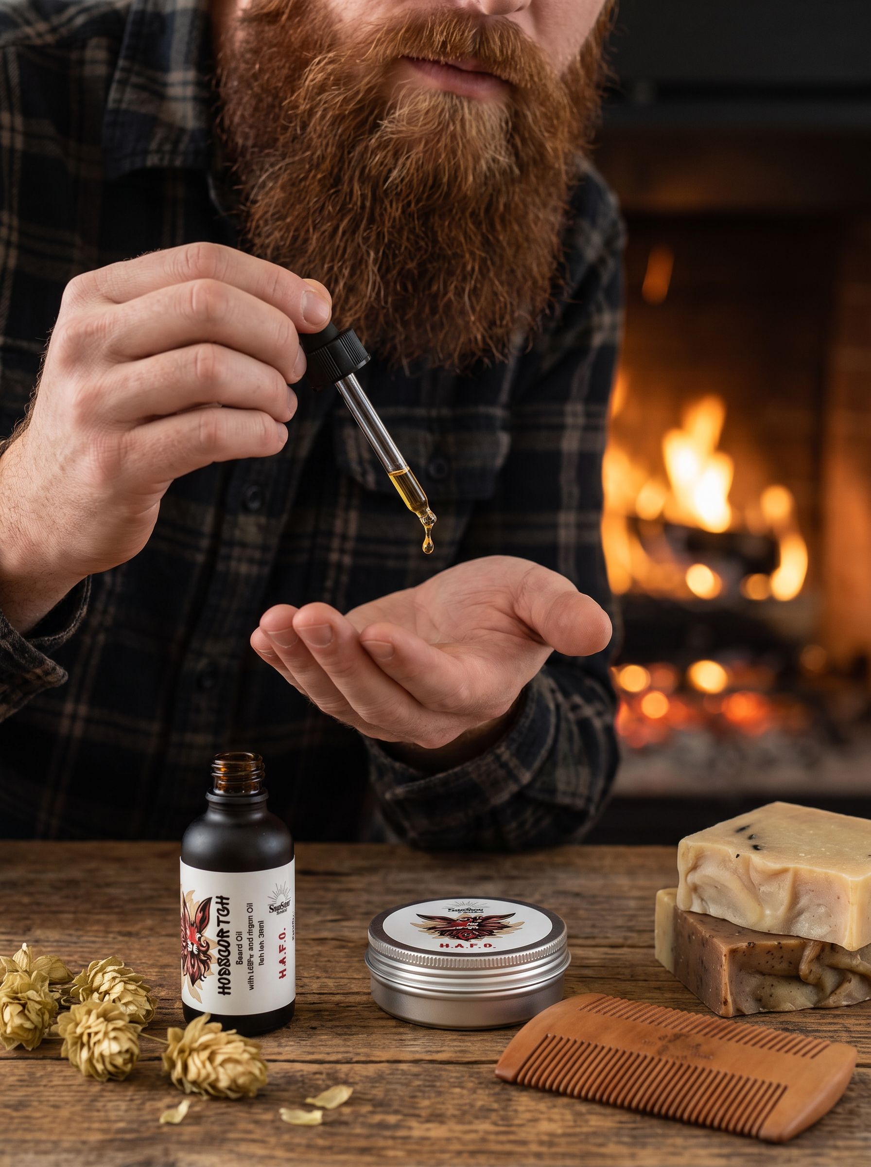 HAFO grooming ritual set beside a fire